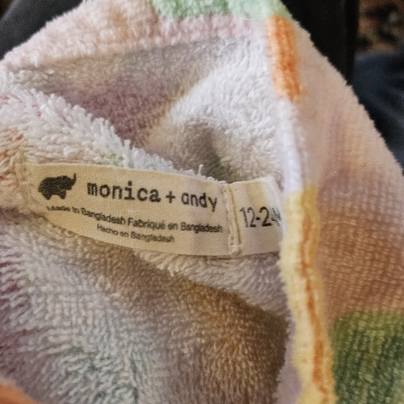 MONICA & ANDY Terrycloth hooded towel dress 12-24m Summer Popcicles 100% cotton - Picture 7 of 8